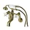 Kingston Brass Tub Wall Mount Clawfoot Tub Faucet with Hand Shower, Antique Brass KS229PXAB - alternate 1